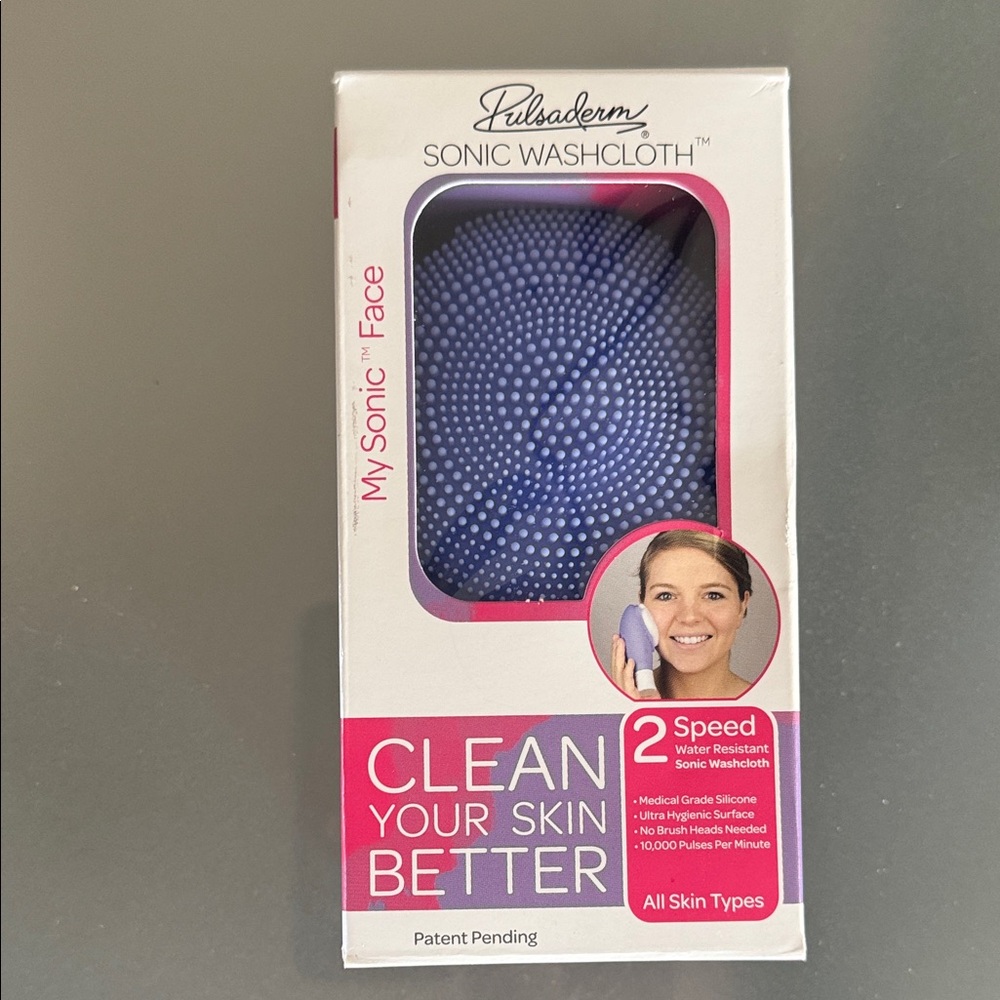 Pulsaderm Sonic Washcloth - Purple Silicone Face Cloth NEW